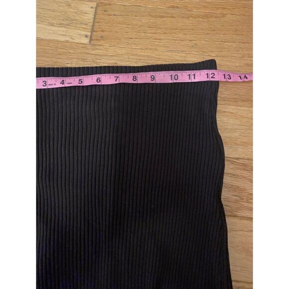 Zara, women's brown ribbed bodycon strapless midi dress with high slit back sz M - Picture 8 of 10